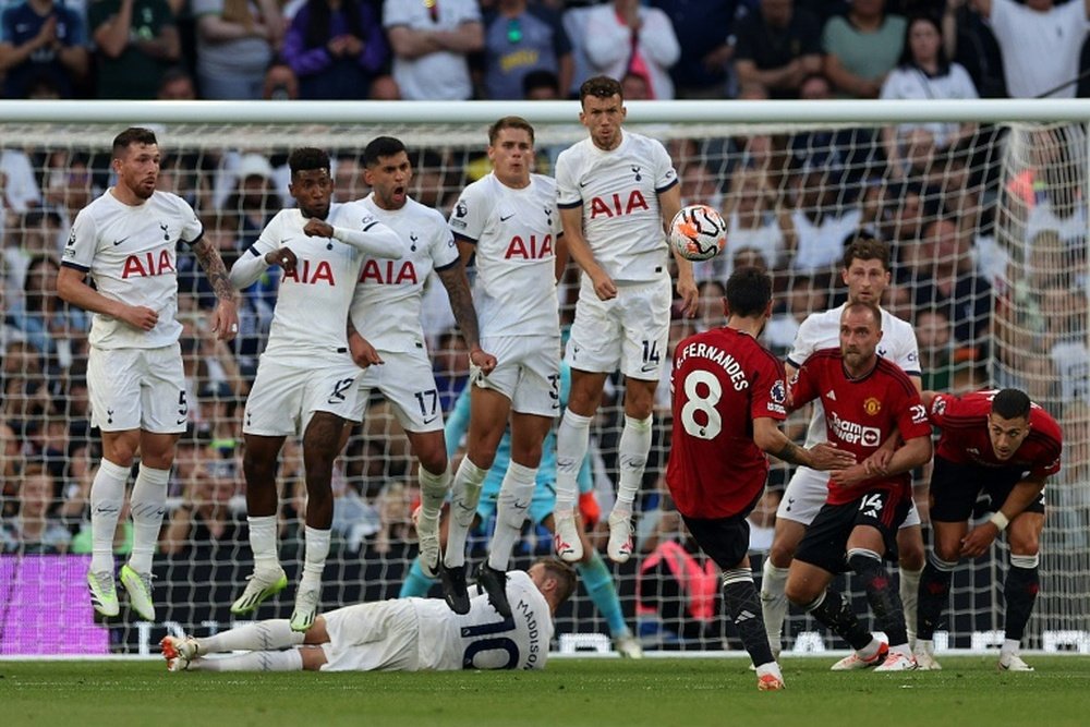Fernandes wants an apology for Man Utd being denied a penalty against Tottenham. AFP