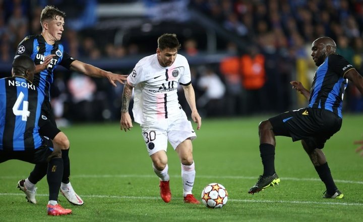 Messi makes first start but PSG draws with Club Brugge in Champions League