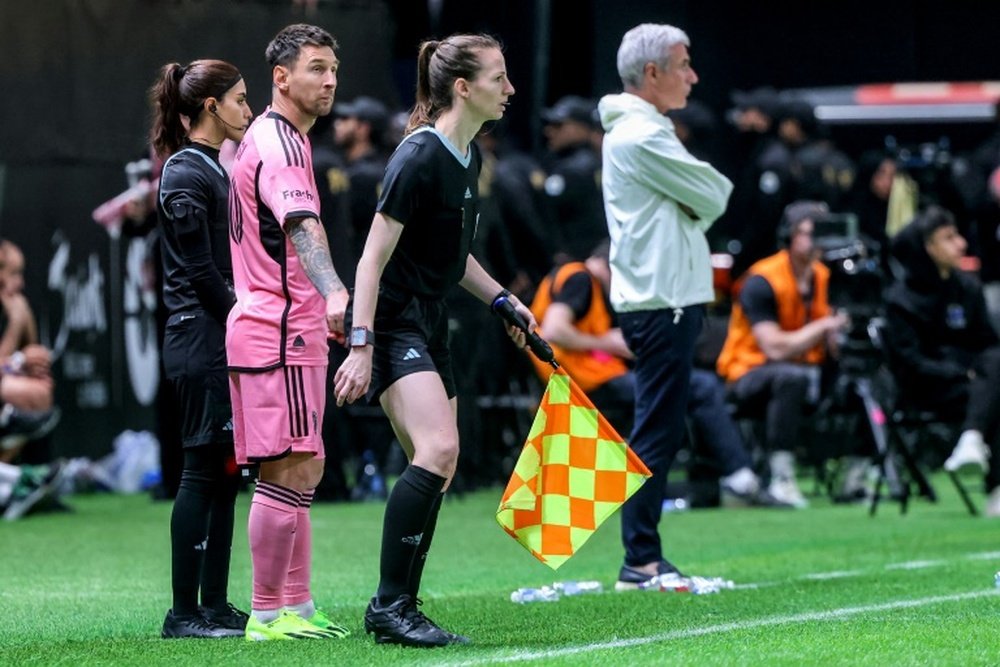 Lionel Messi made a late appearance off the bench in Riyadh. AFP