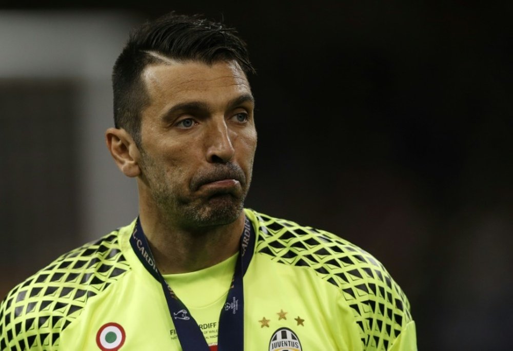 Juventus goalkeeper Gianluigi Buffon reacts after losing the UEFA Champions League final