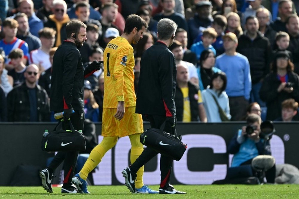 Liverpool's Alisson was replaced by Vitezslav Jaros in the game againt Palace due to injury. AFP
