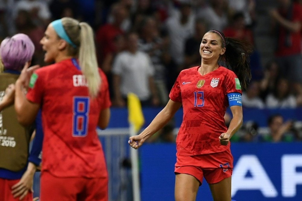Alex Morgan scored the winning goal and thanked her goalkeeper. AFP