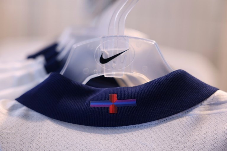 Rishi Sunak criticised the new England football shirt designed by Nike. AFP