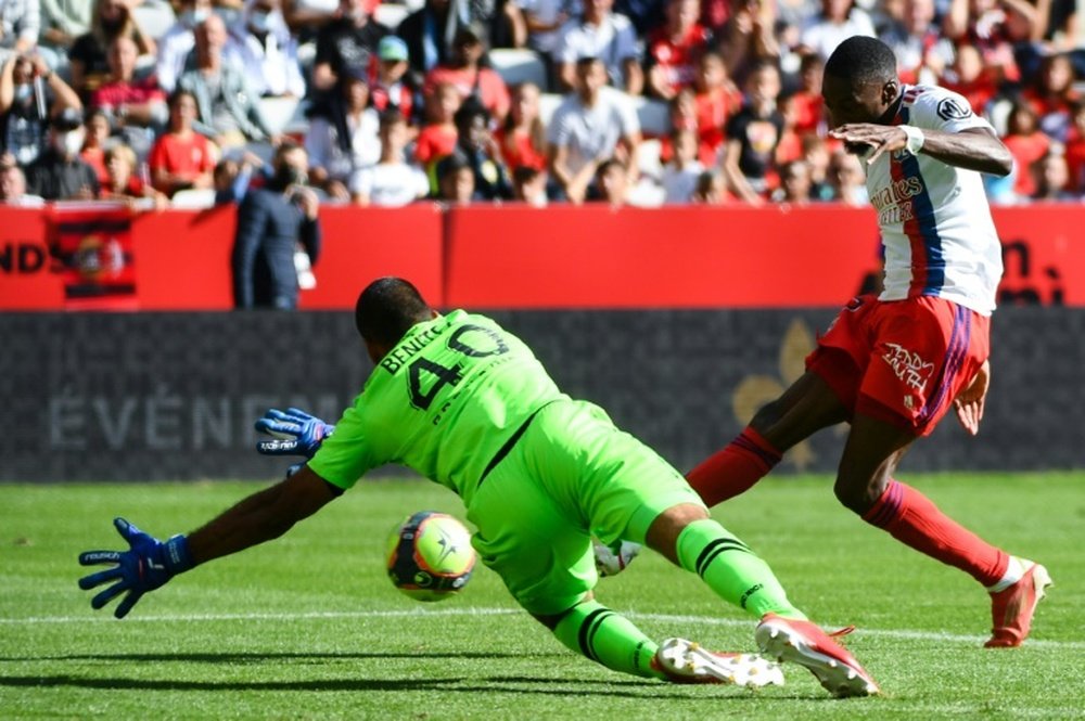 Karl Toko Ekambi scored, but Lyon were beaten. AFP