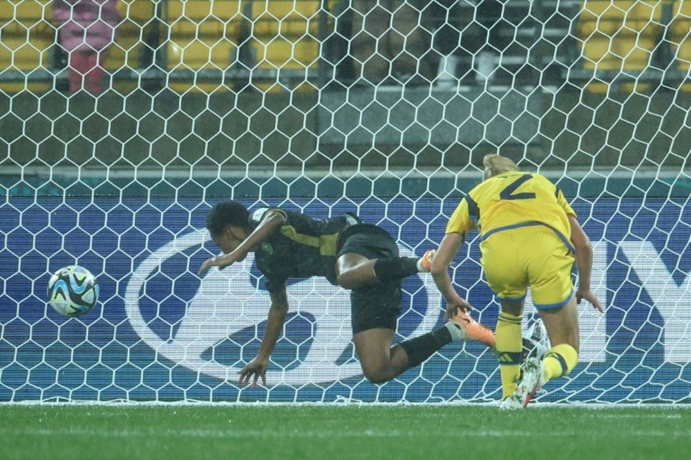 Hildah Magaia scored her team's goal against Sweden. AFP
