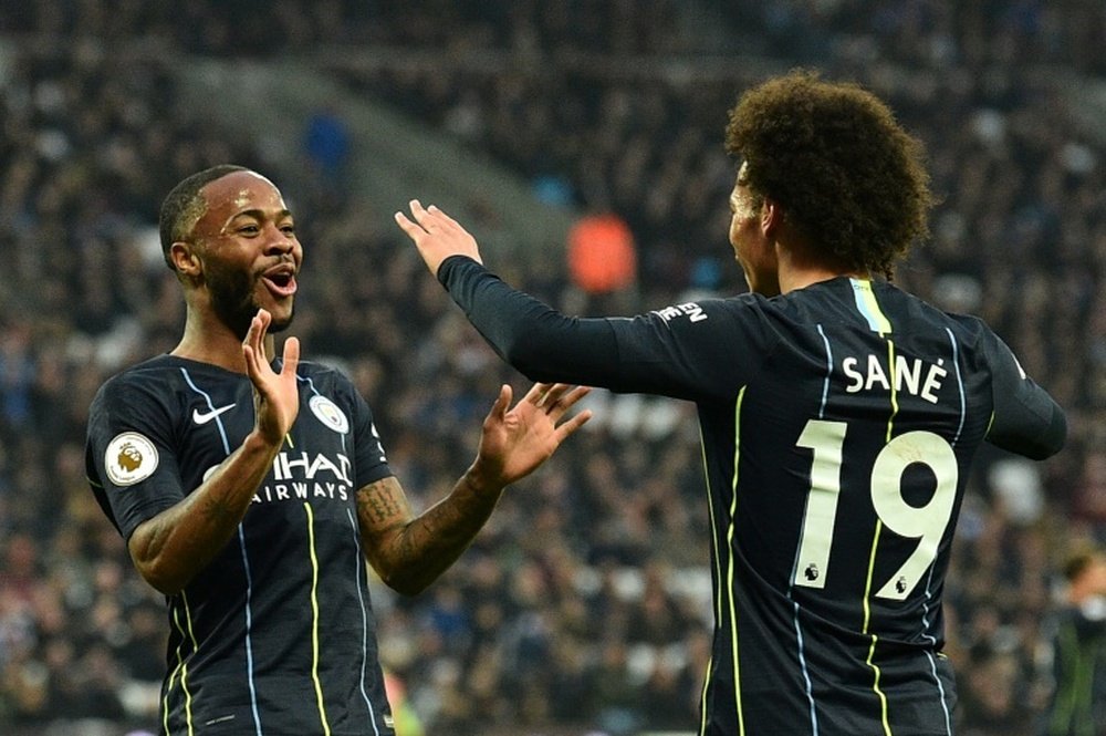 Sterling and Sané were both influential in City's victory. AFP