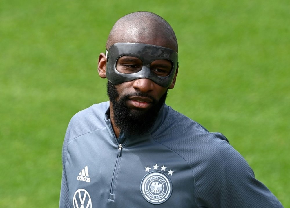 Antonio Rudiger will wear a protective mask in Germany's opener against France. AFP