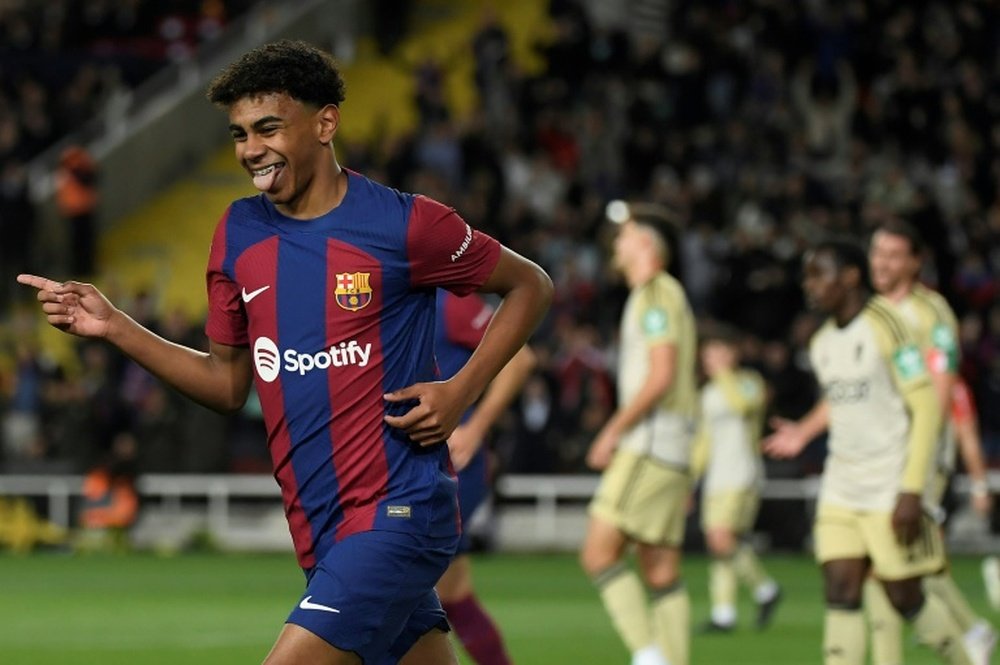 Lamine Yamal has burst into the limelight in recent weeks and Xavi hailed him. AFP