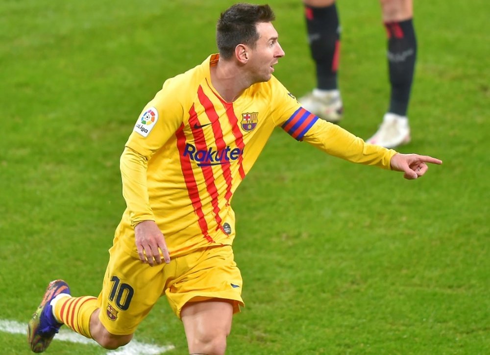 Lionel Messi scored twice in Barca's 2-3 win over Athletic Bilbao in La Liga. AFP