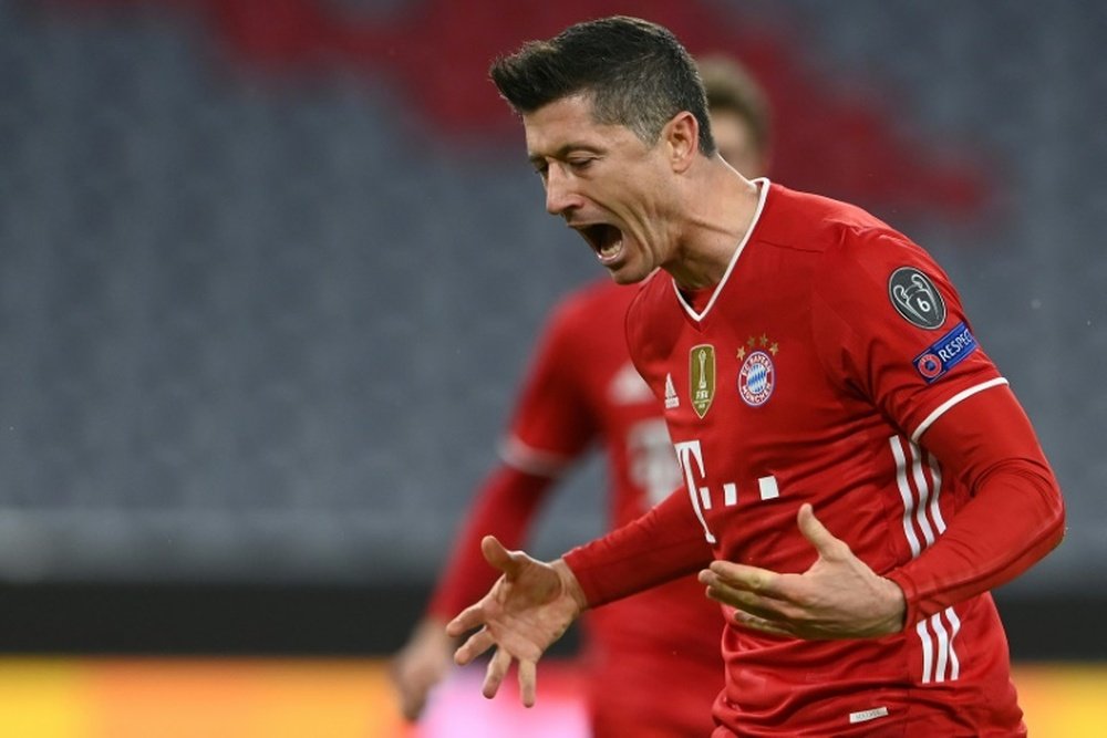 Lewandowski found the target as Bayern beat Lazio 2-1. AFP