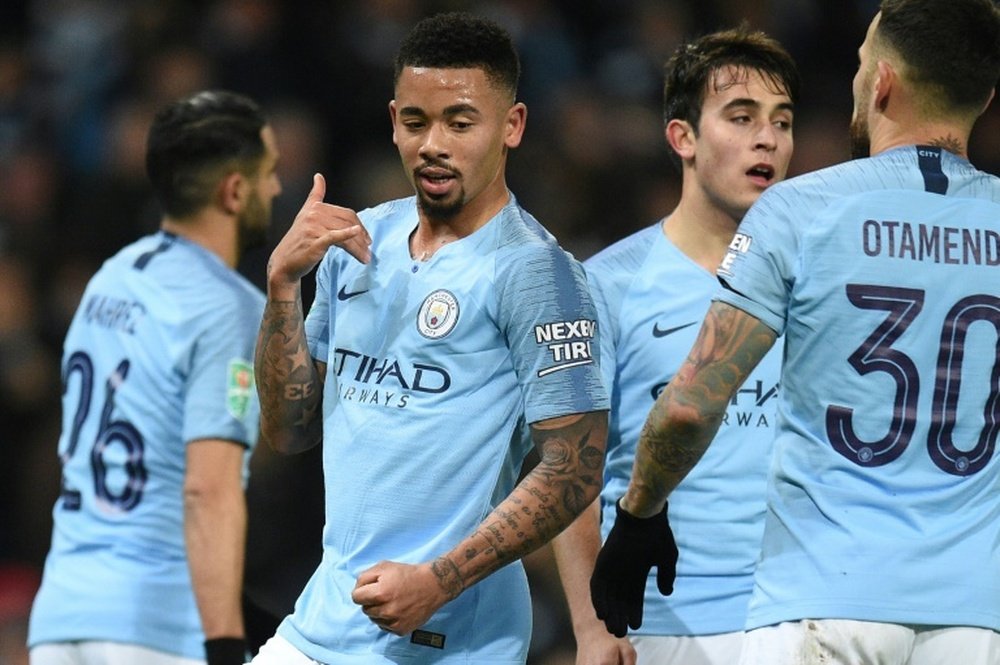 Jesus scored four of the nine goals. AFP