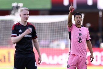 Luis Suarez came off the bench and scored twice as Inter Miami, without the injured Lionel Messi, won 3-1 at D.C. United in Major League Soccer on Saturday.