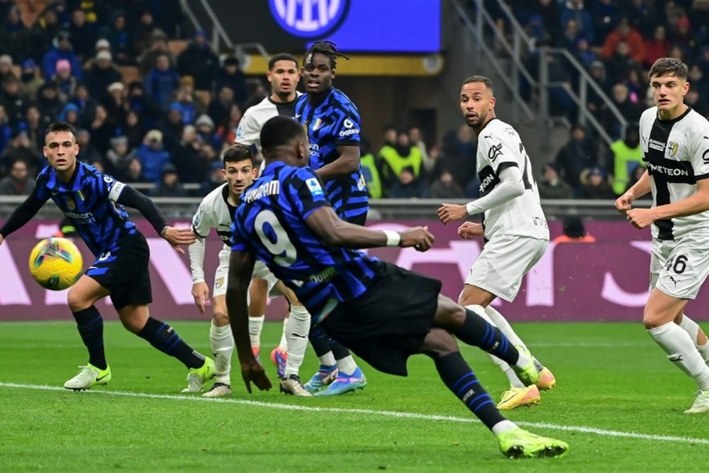 Marcus Thuram scored his 10th Serie A goal of the season against Parma. AFP