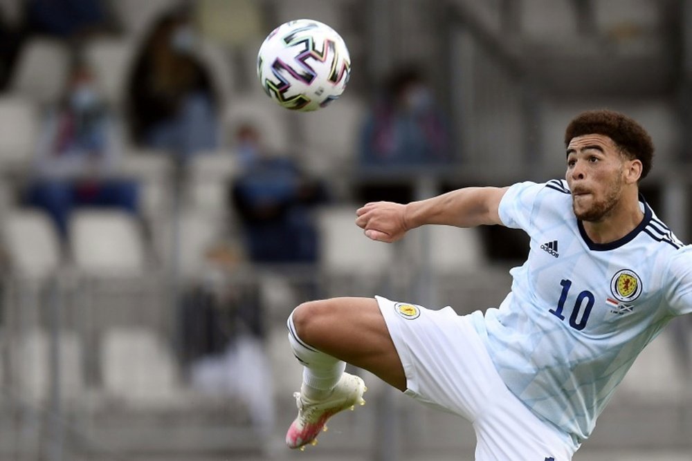 Che Adams' goal was the difference against 10-man Luxembourg. AFP