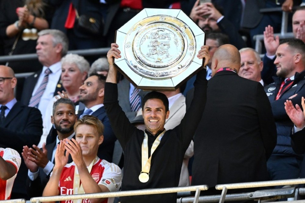 Arsenal won their first title of the season. AFP