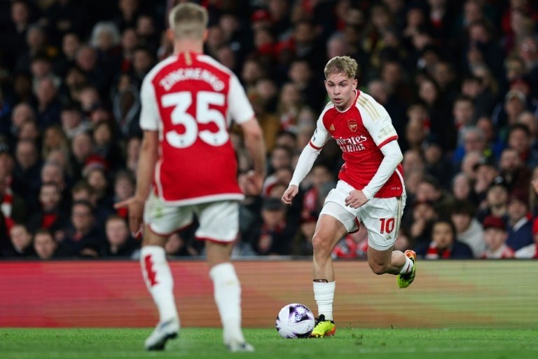 Arsenal's Smith Rowe has moved across London to join Premier League rivals Fulham. AFP