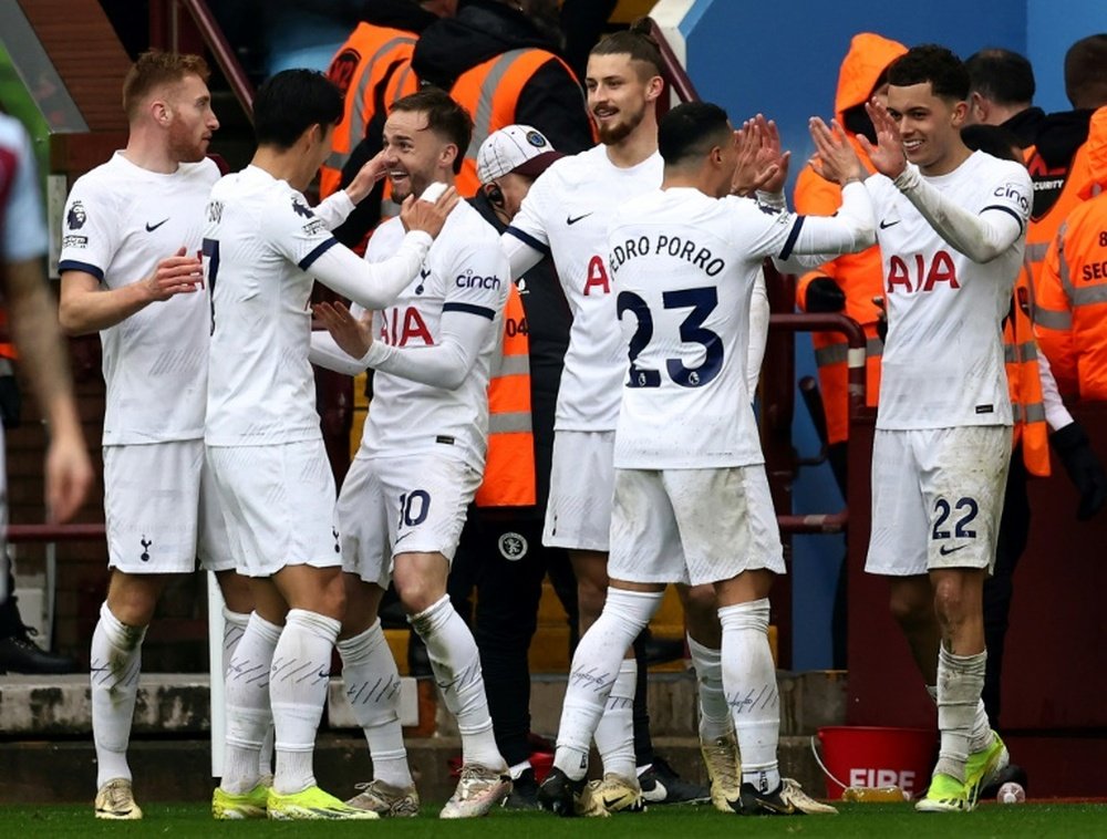 Victory leaves fifth placed Spurs just two points behind Villa with a game in hand. AFP