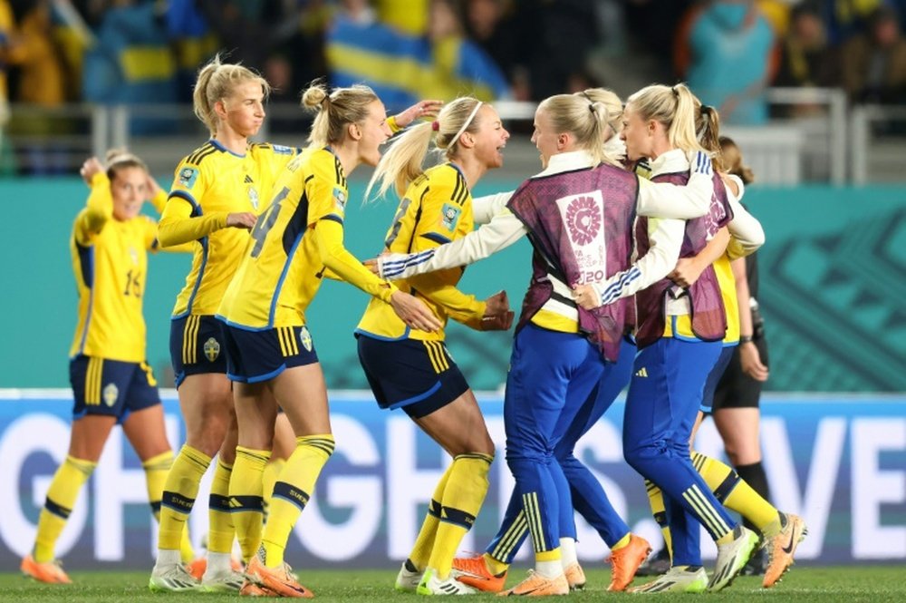 Sweden will meet Spain in the semis. AFP