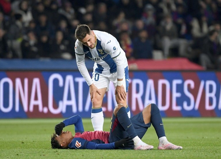 Lamine Yamal played through the pain in Barcelona's 1-0 loss at home to Leganes. AFP