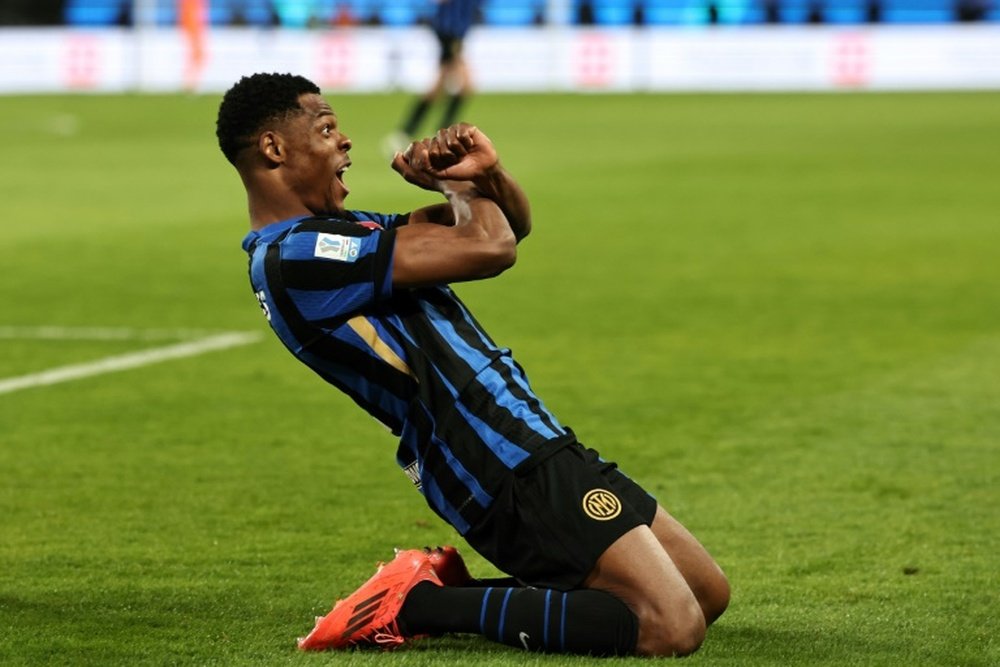 Dumfries sent Inter through to the Italian Super Cup final. AFP