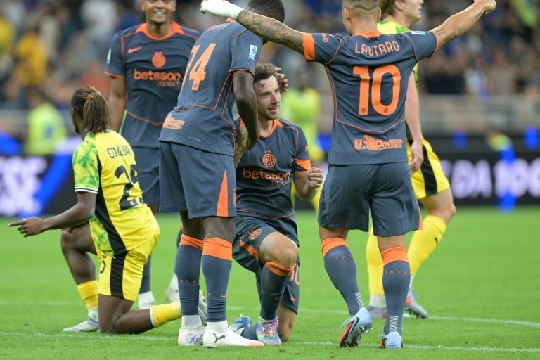 Inter beat Sassuolo to put their Serie A season back on track. AFP