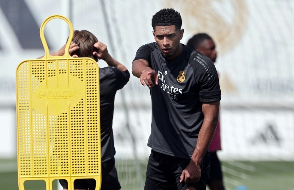 Bellingham said he would enjoy playing with Kylian Mbappe. AFP
