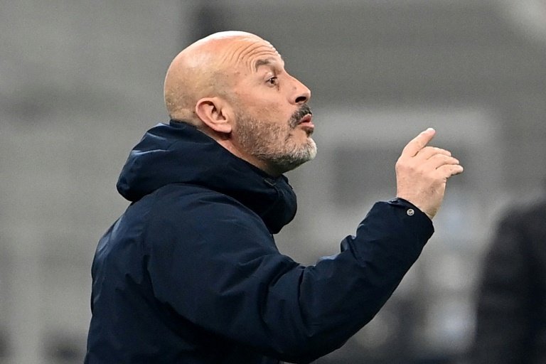Italiano led Bologna to their first trophy since 1974. AFP