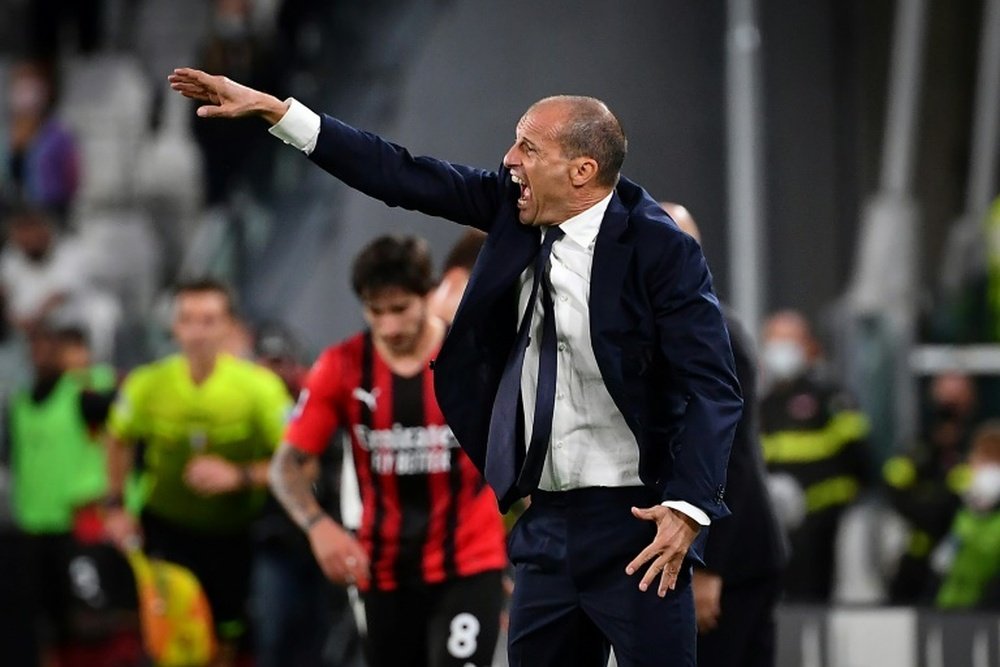 Massimiliano Allegri was livid at his Juventus teams draw with AC Milan on Sunday. AFP