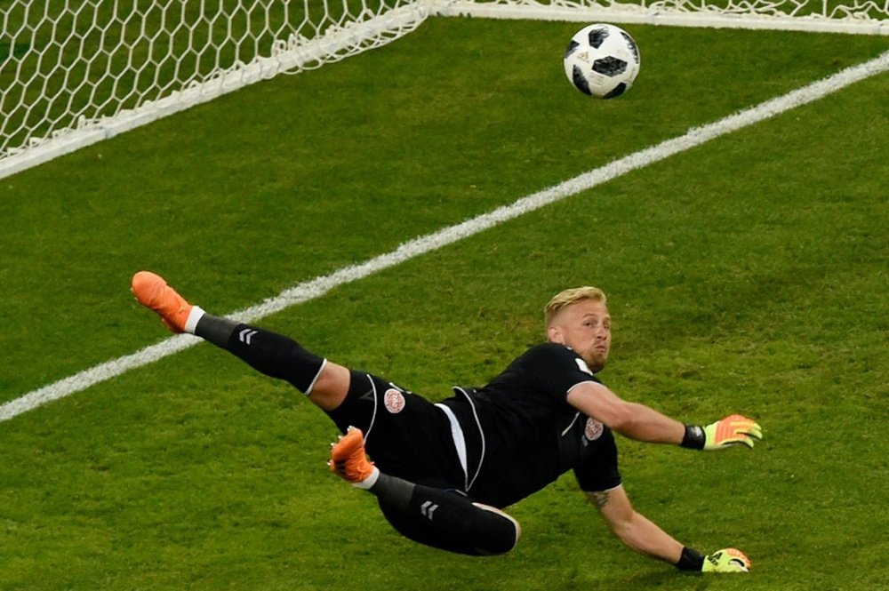 Schmeichel was hailed for his performance between the sticks. AFP