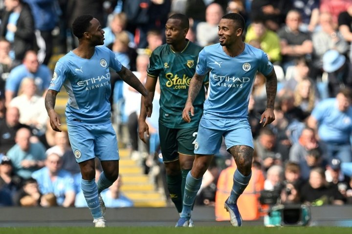 Gabriel Jesus stole the show at the Etihad. AFP