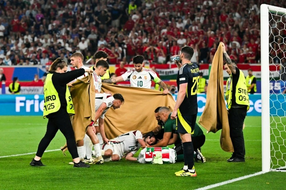 Varga was transported to hospital after a sickening clash. AFP