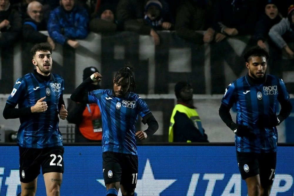 Ademola Lookman scored his second goal against AC Milan. AFP