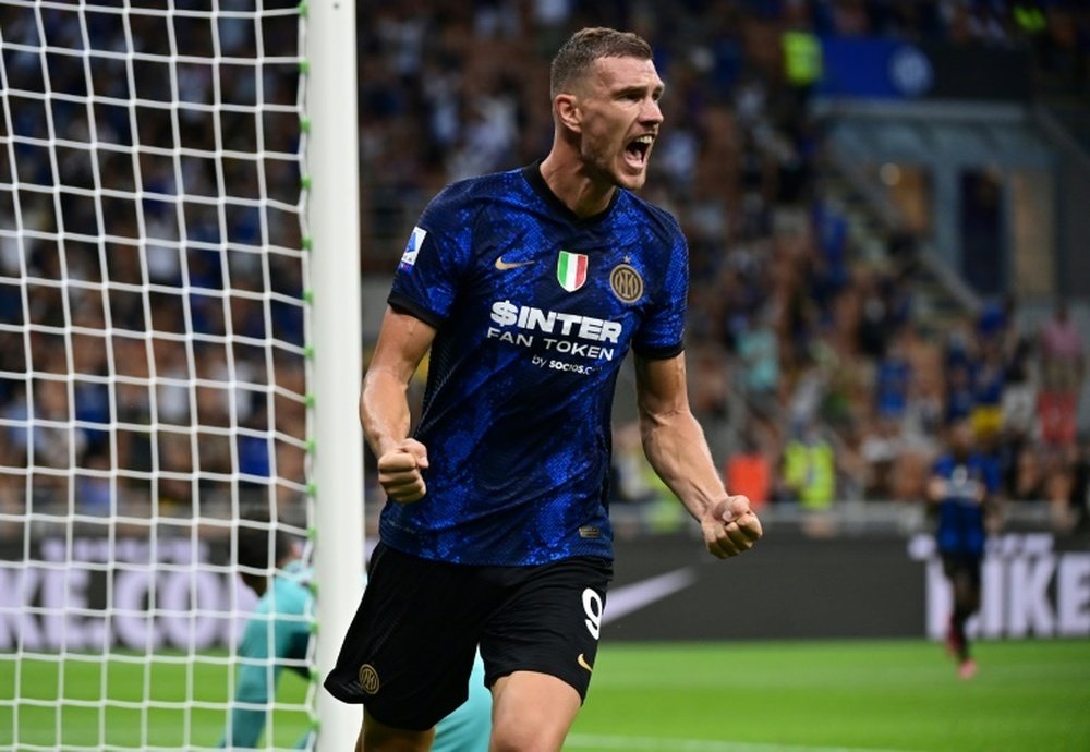 Edin Dzeko scored as Inter Milan beat Genoa 4-0. AFP