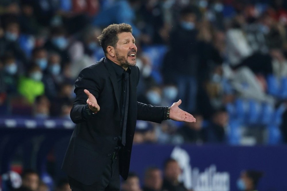 Diego Simeone was sent off in his teams 2-2 draw with Levante on Thursday. AFP