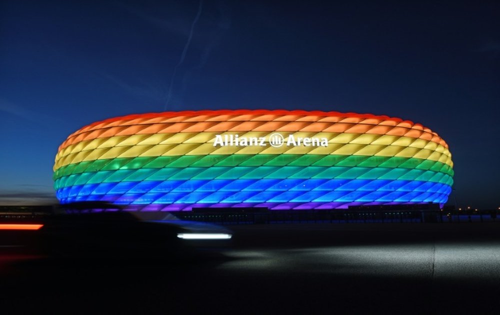 The Allianz Arena will be in rainbow colours to protest against Viktor Orban's new law. AFP