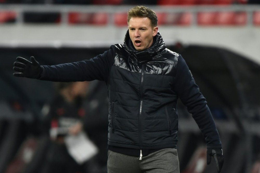 Julian Nagelsmann is still expecting a very tough game v Liverpool despite their poor form. AFP