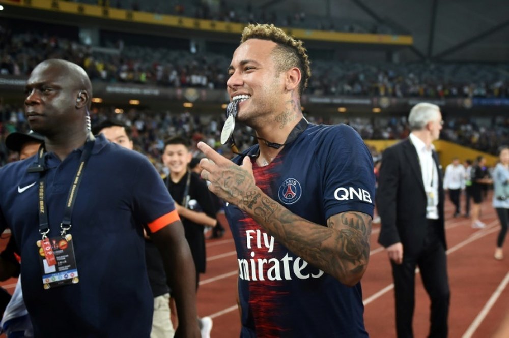Neymar made his return for PSG in the Champions Trophy against Monaco in China. AFP