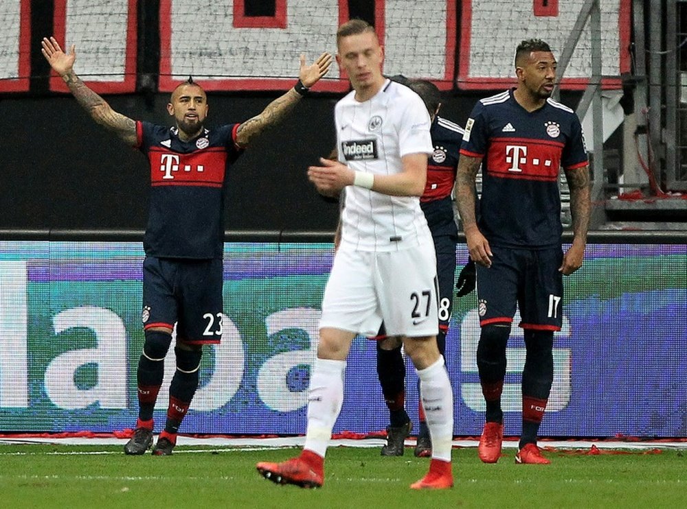 Vidal sent Bayern eight points clear at the top of the Bundesliga. AFP