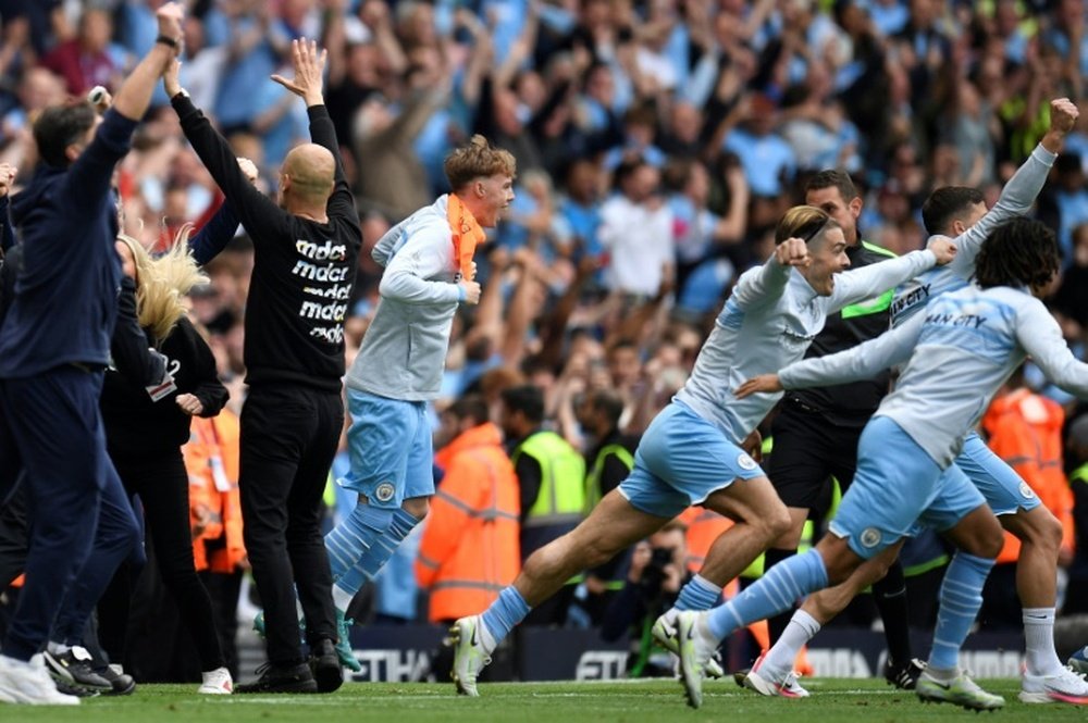 The moments that won City the title. AFP