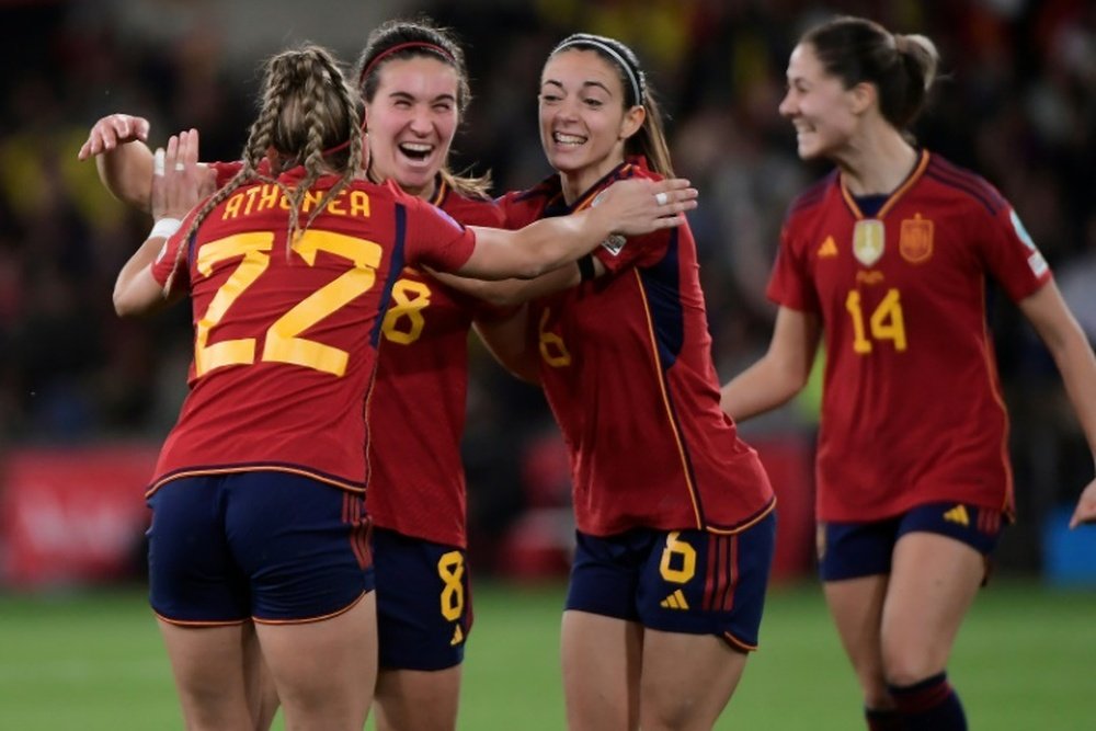 Spain added the Women's Nations League trophy to their World Cup title. AFP