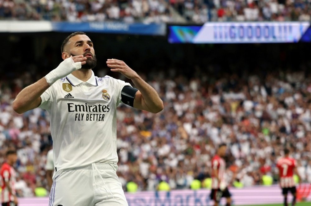 Benzema netted his 354th goal for Madrid on Sunday. AFP