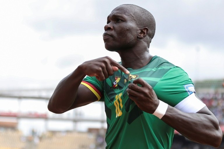 Aboubakar scored for Cameroon against Cape Verde during a 2026 World Cup qualifier. AFP