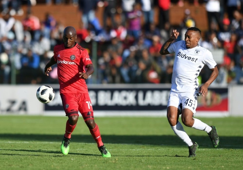 Majoro (R) netted as AmaZulu thumped Cape Town City 1-5. AFP