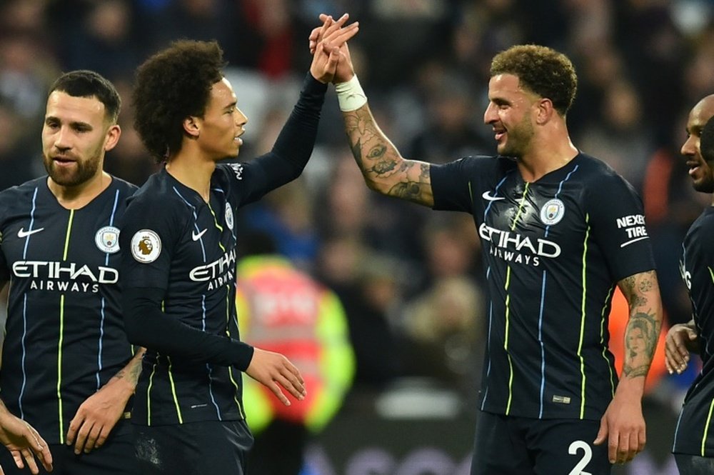 Leroy Sane bagged a brace at the London Stadium. AFP