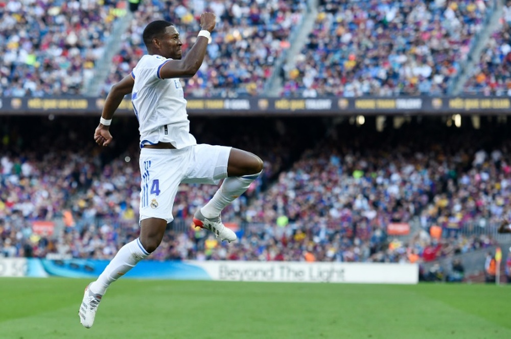 David Alaba scored in Real Madrid's 1-2 win at Barcelona. AFP