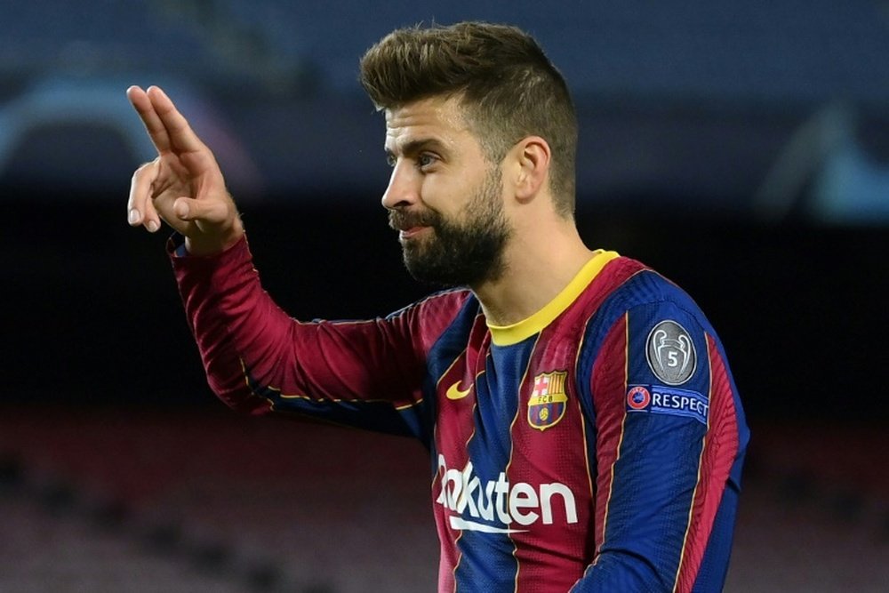 Geard Pique is starting for Barca against PSG. AFP