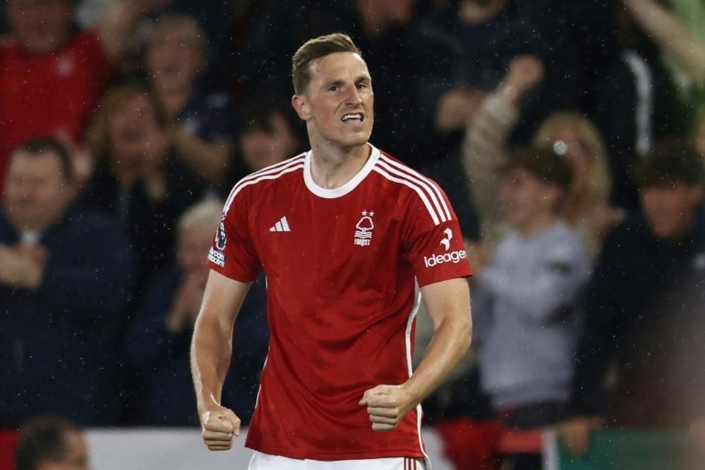 Nottingham Forest striker Chris Wood scored against Sheffield United. AFP