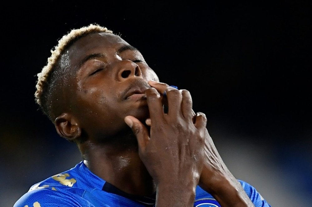 Napolis Nigerian forward Victor Osimhen has tested positive for coronavirus. AFP
