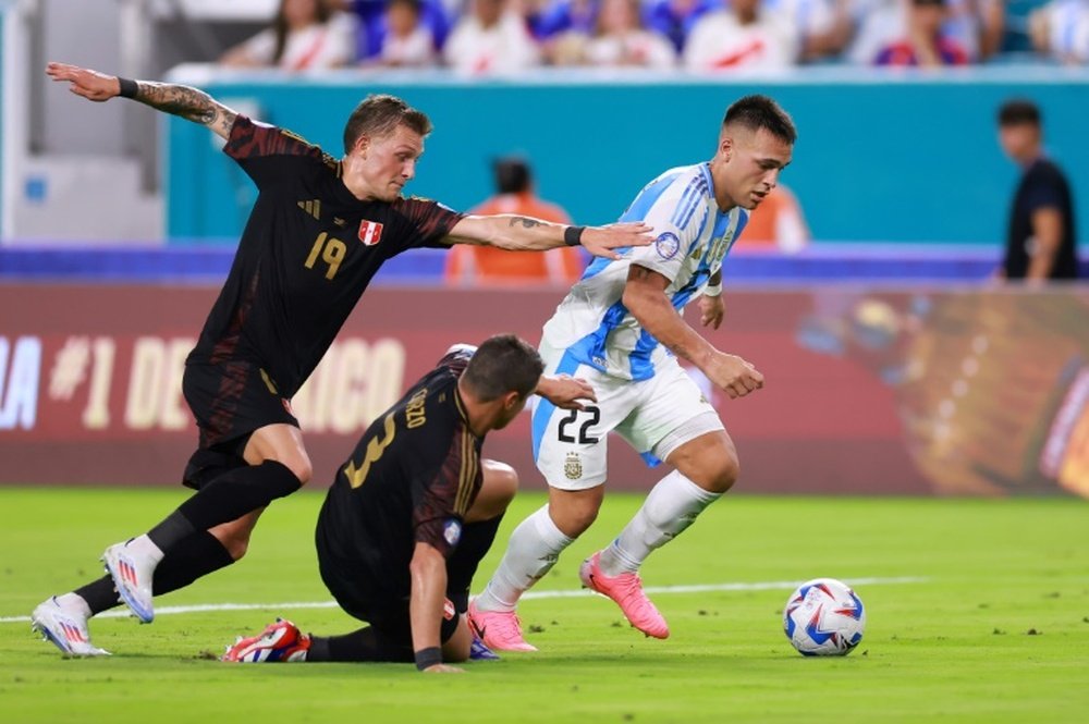 Martinez has now scored in four consecutive appearances for Argentina. AFP