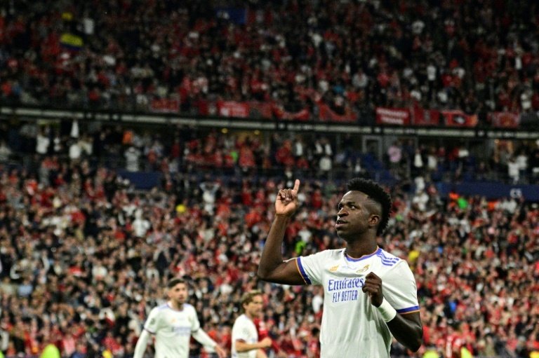 Vinicius Junior scored the only goal as Real Madrid beat Liverpool. AFP